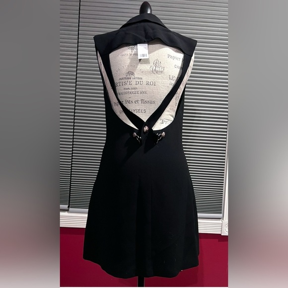 NWT Bebe Cross-back Vest dress jet black size Medium - Picture 2 of 7